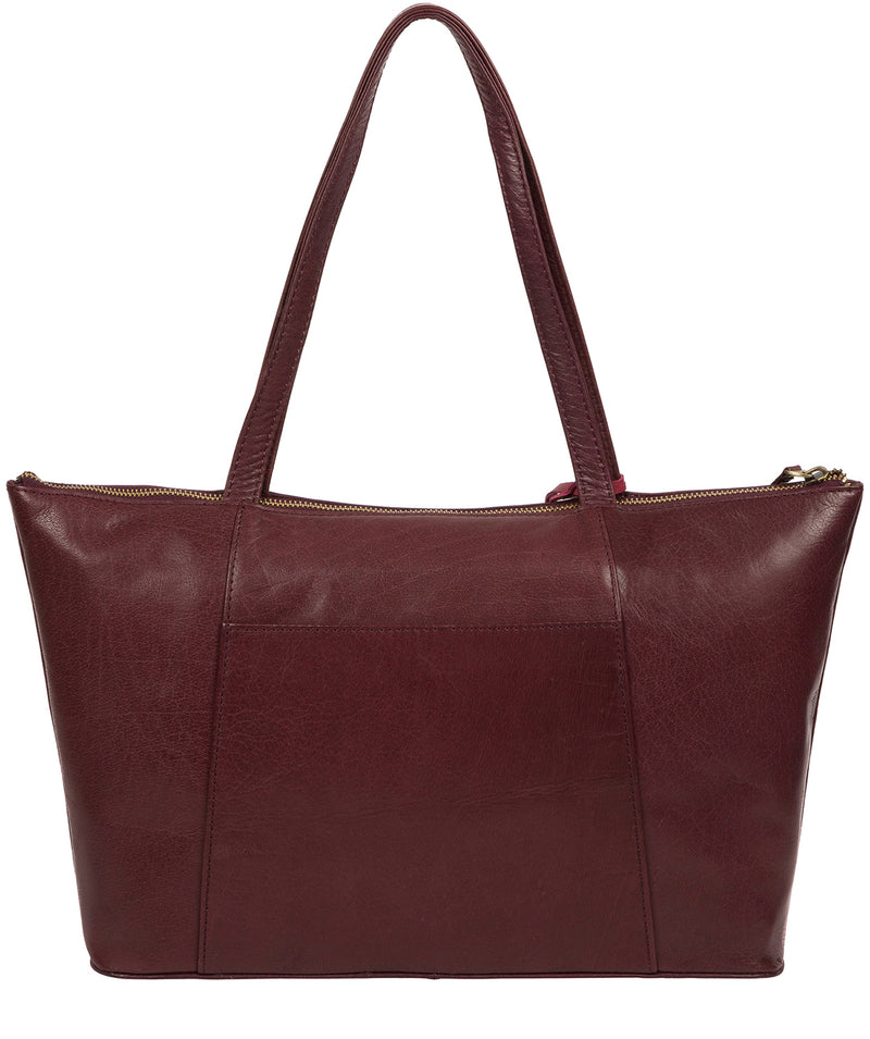 'Clover' Plum Leather Tote Bag image 3