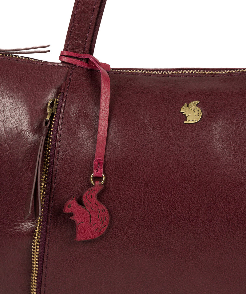 'Clover' Plum Leather Tote Bag image 6