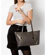 'Clover' Slate Leather Tote Bag image 2