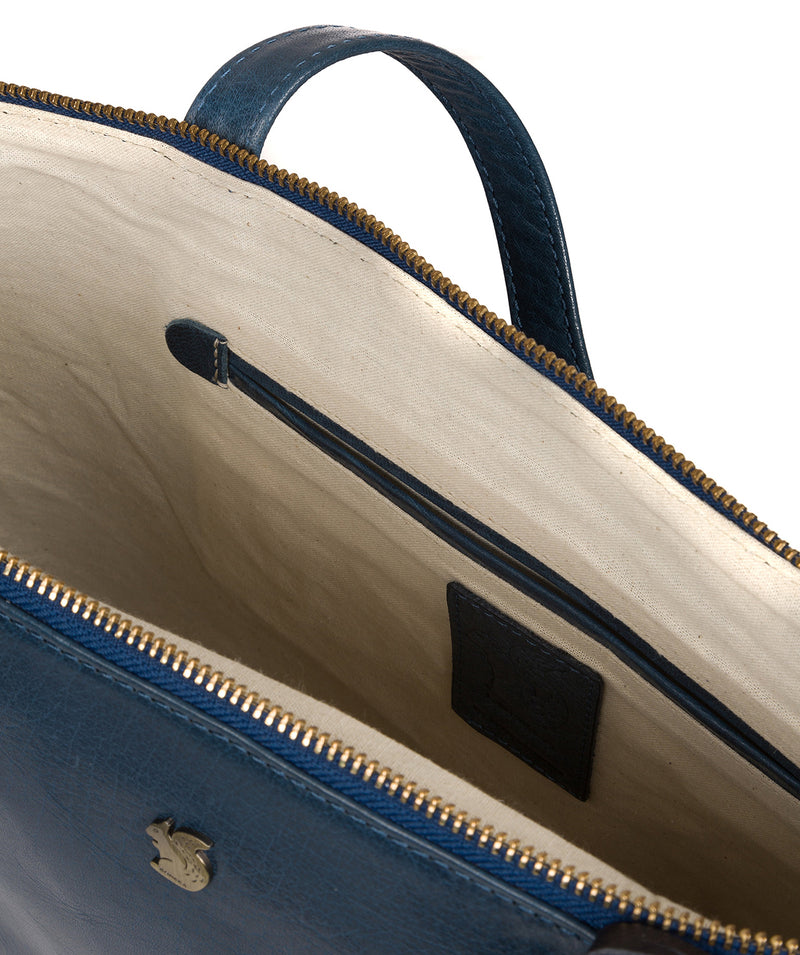 'Clover' Snorkel Blue Leather Tote Bag image 4