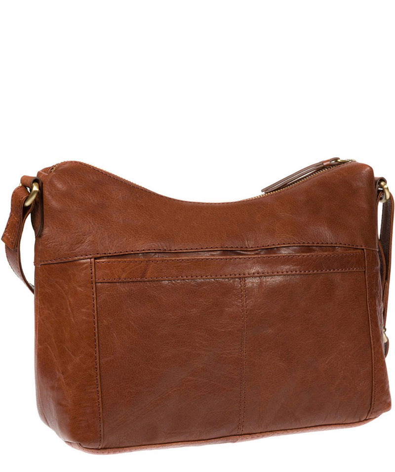 'Alana' Conker Brown Leather Shoulder Bag Pure Luxuries London