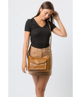 'Alana' Dark Tan Leather Shoulder Bag image 2