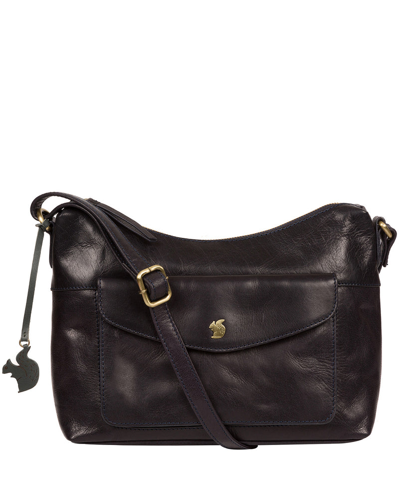 'Alana' Navy Leather Shoulder Bag image 1