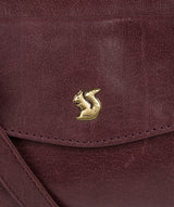 'Alana' Plum Leather Shoulder Bag