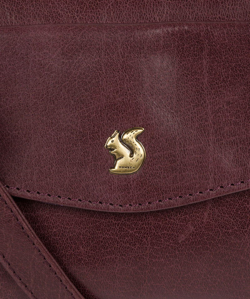 'Alana' Plum Leather Shoulder Bag