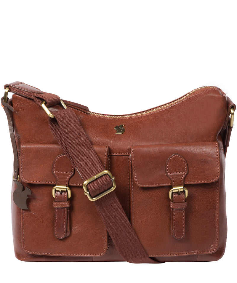 'Nancie' Conker Brown Leather Shoulder Bag