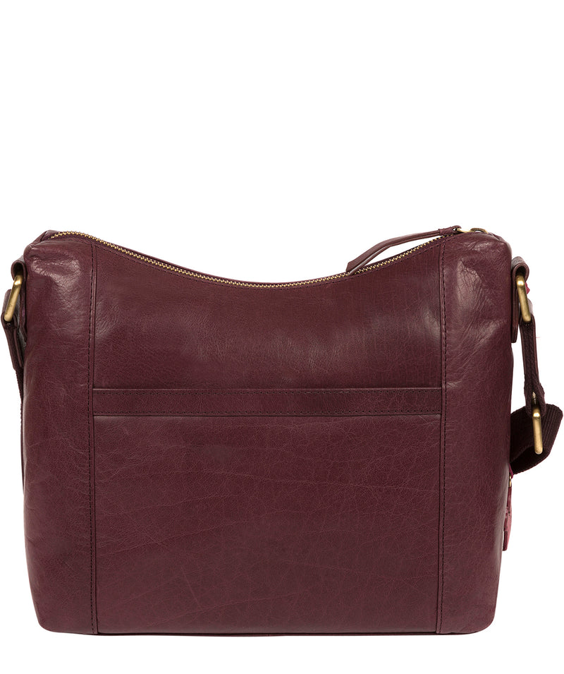 'Nancie' Plum Leather Shoulder Bag image 3