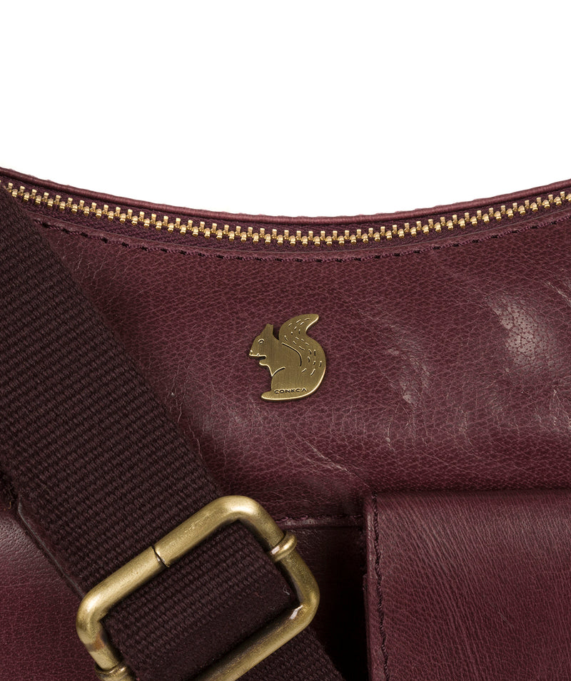 'Nancie' Plum Leather Shoulder Bag image 6