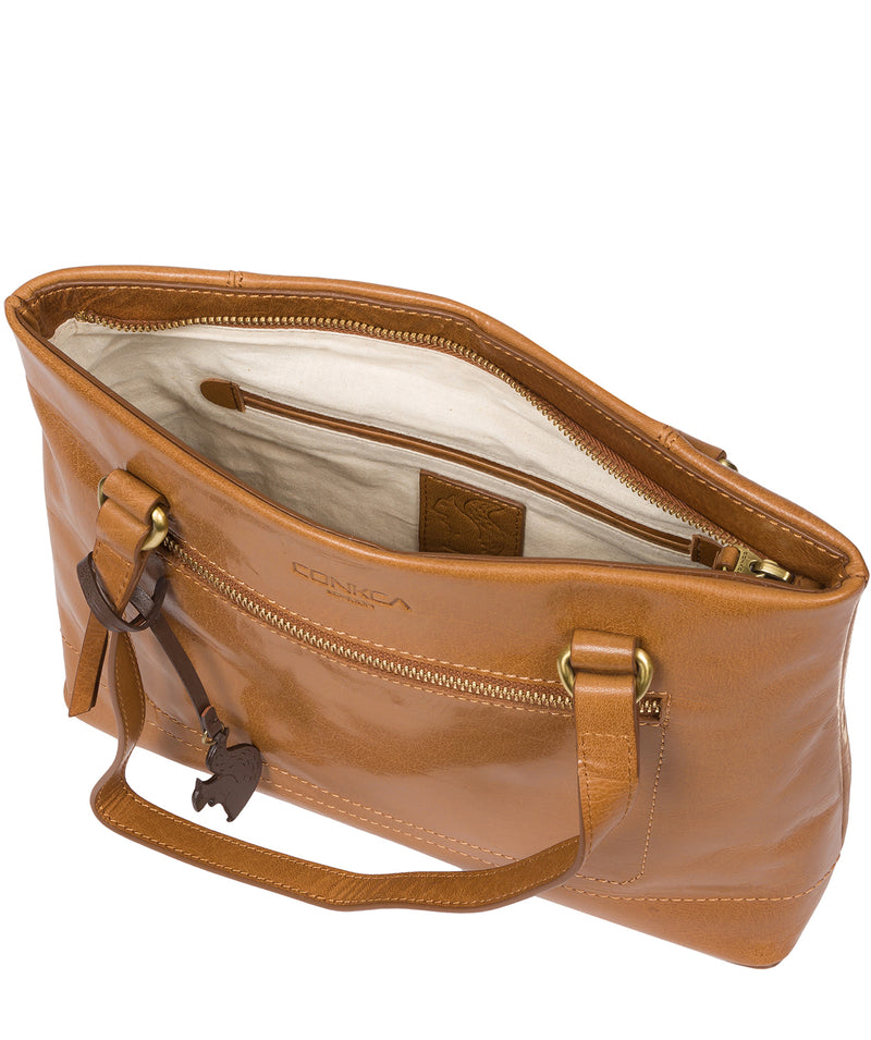'Alice' Dark Tan Leather Handbag