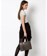 'Alice' Slate Leather Handbag Pure Luxuries London