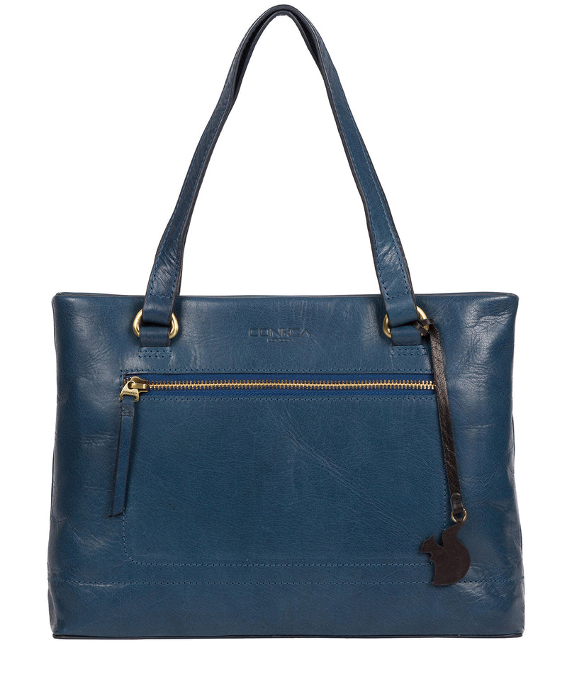 'Alice' Snorkel Blue Leather Handbag image 1