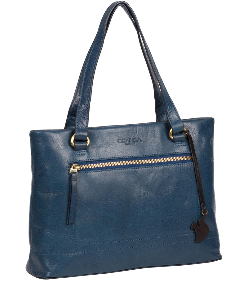 'Alice' Snorkel Blue Leather Handbag image 5