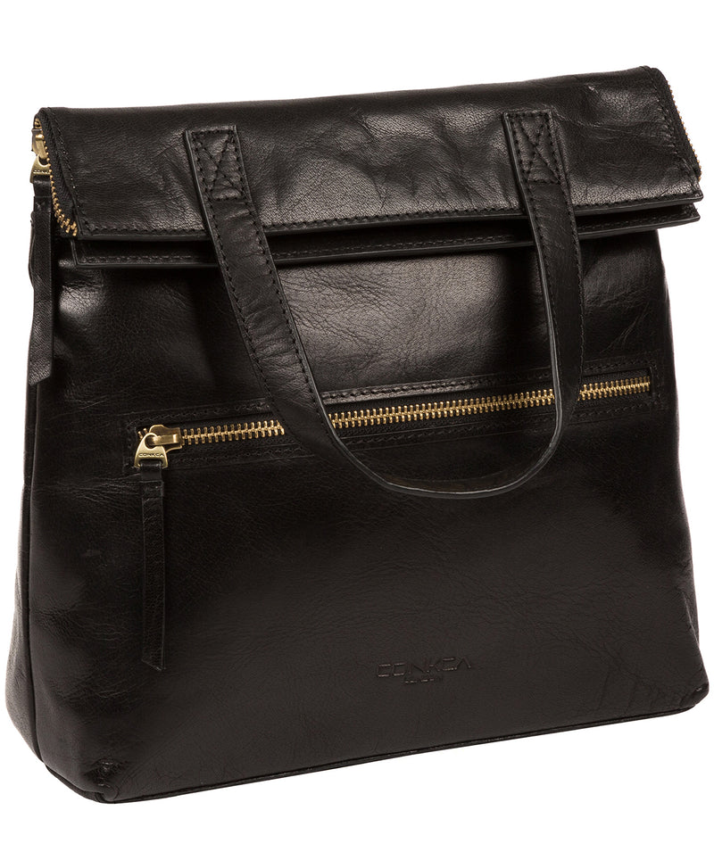 'Anoushka' Black Leather Backpack image 6