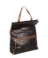 'Anoushka' Black & Conker Brown Leather Backpack