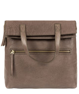 'Anoushka' Taupe Grey Leather Backpack image 1
