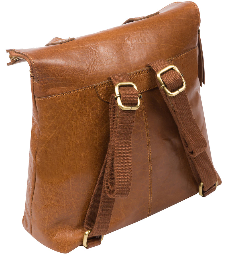 'Anoushka' Dark Tan Leather Backpack