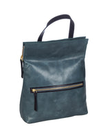 'Anoushka' Denim & Navy Leather Backpack