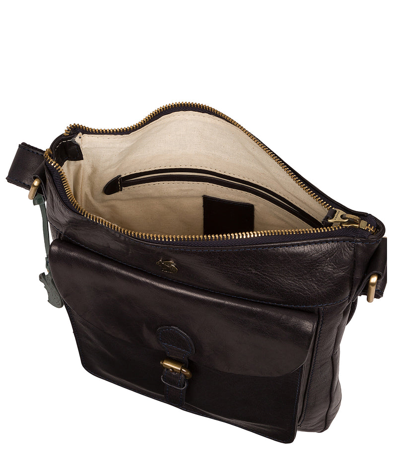 'Josephine' Navy Leather Shoulder Bag