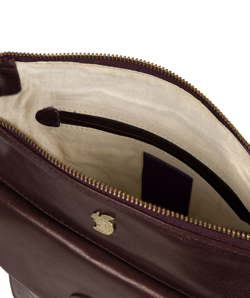 'Josephine' Plum Leather Shoulder Bag Pure Luxuries London