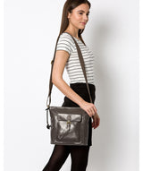 'Josephine' Slate Leather Shoulder Bag Pure Luxuries London