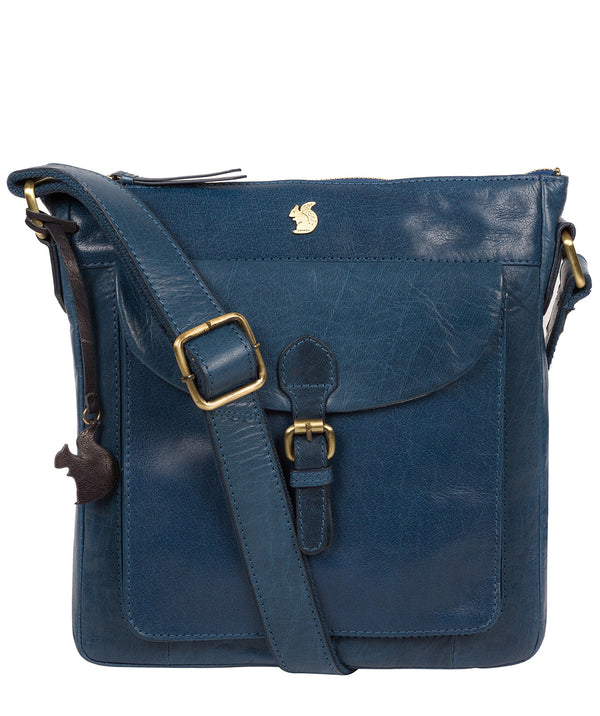 'Josephine' Snorkel Blue Leather Shoulder Bag image 1