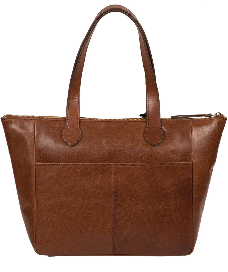 'Harp' Conker Brown Leather Tote Bag image 3