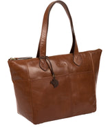 'Harp' Conker Brown Leather Tote Bag image 5