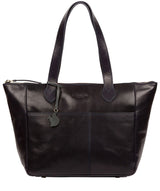 'Harp' Navy Leather Tote Bag