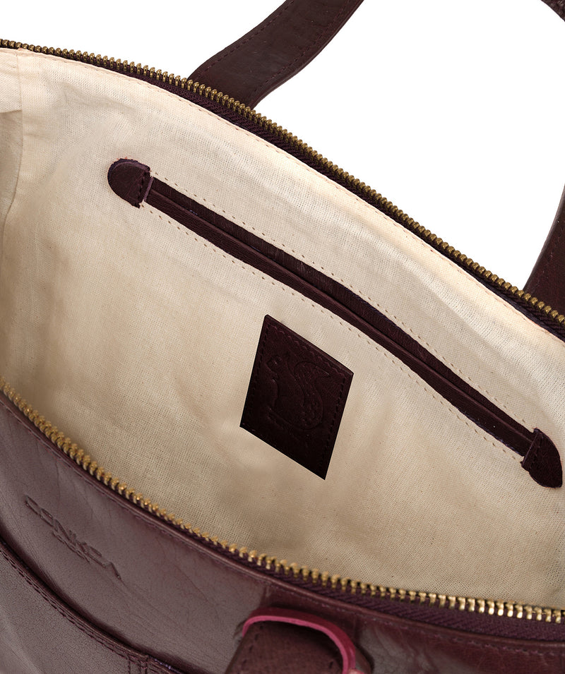 'Harp' Plum Leather Tote Bag image 4