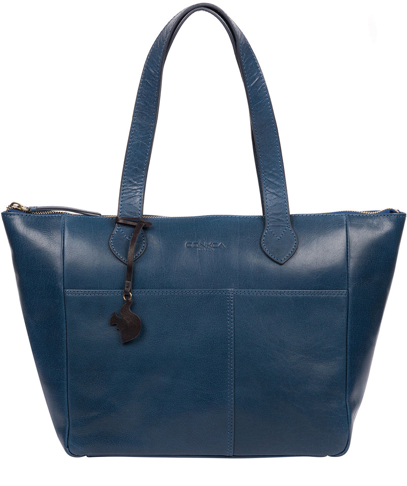 'Harp' Snorkel Blue Leather Tote Bag image 1