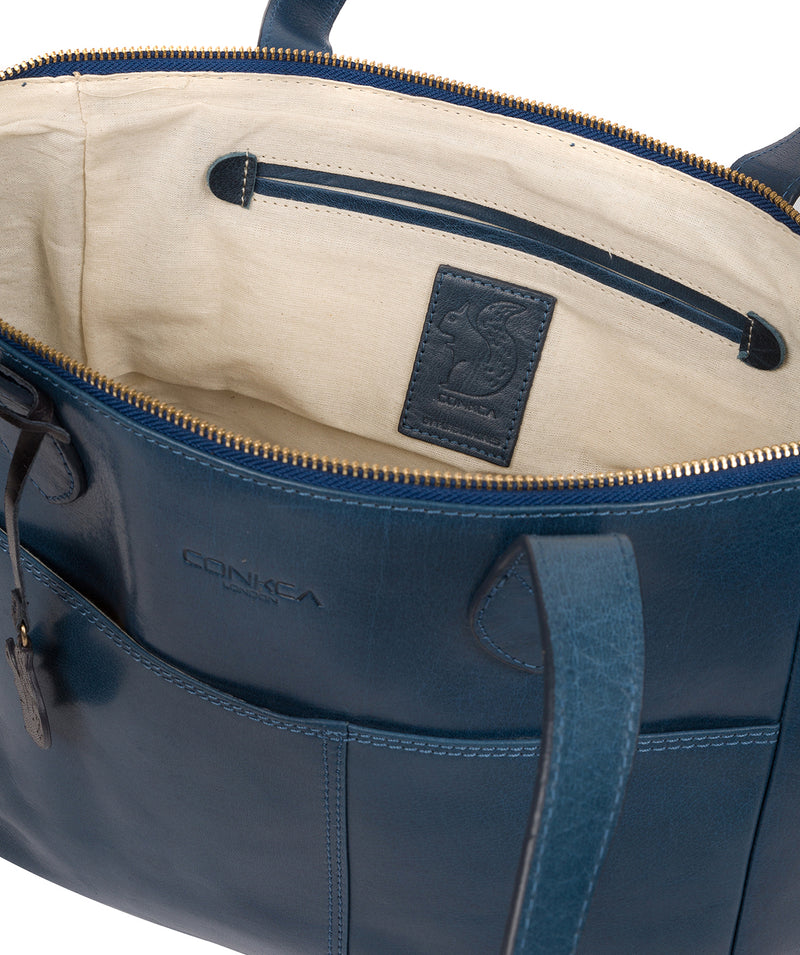 'Harp' Snorkel Blue Leather Tote Bag image 4