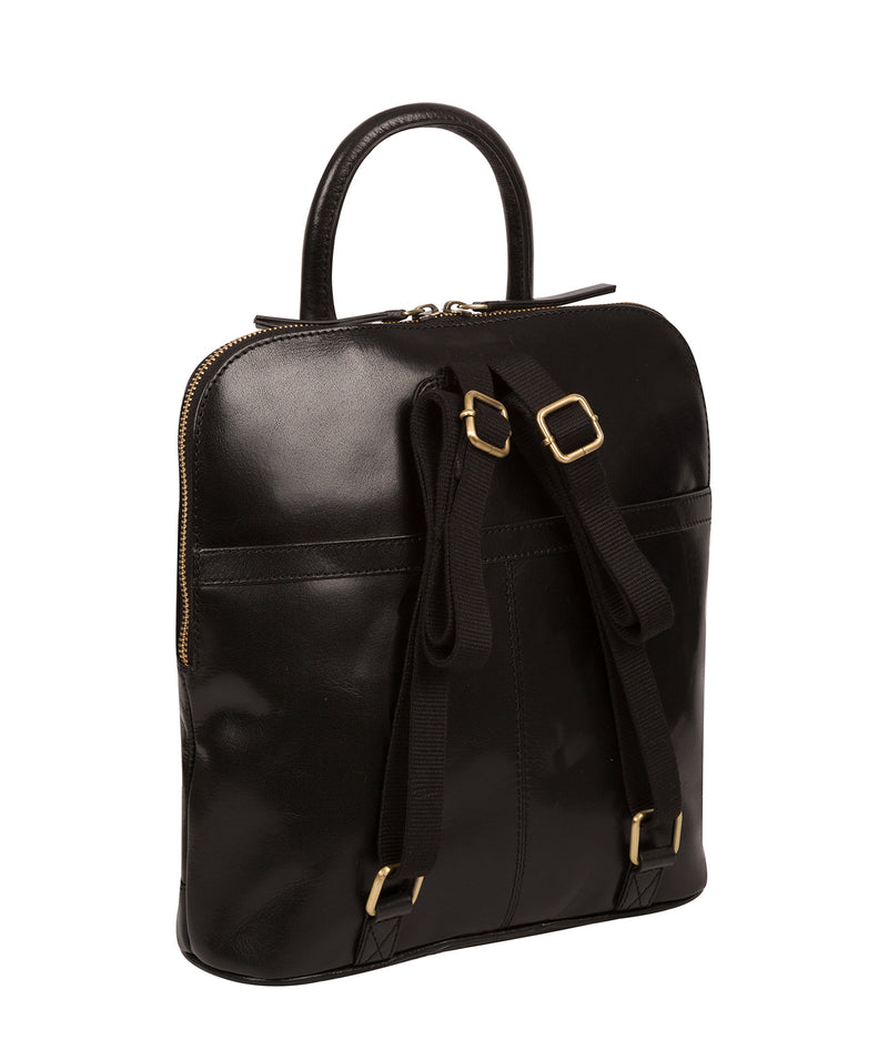 'Camille' Black Leather Backpack