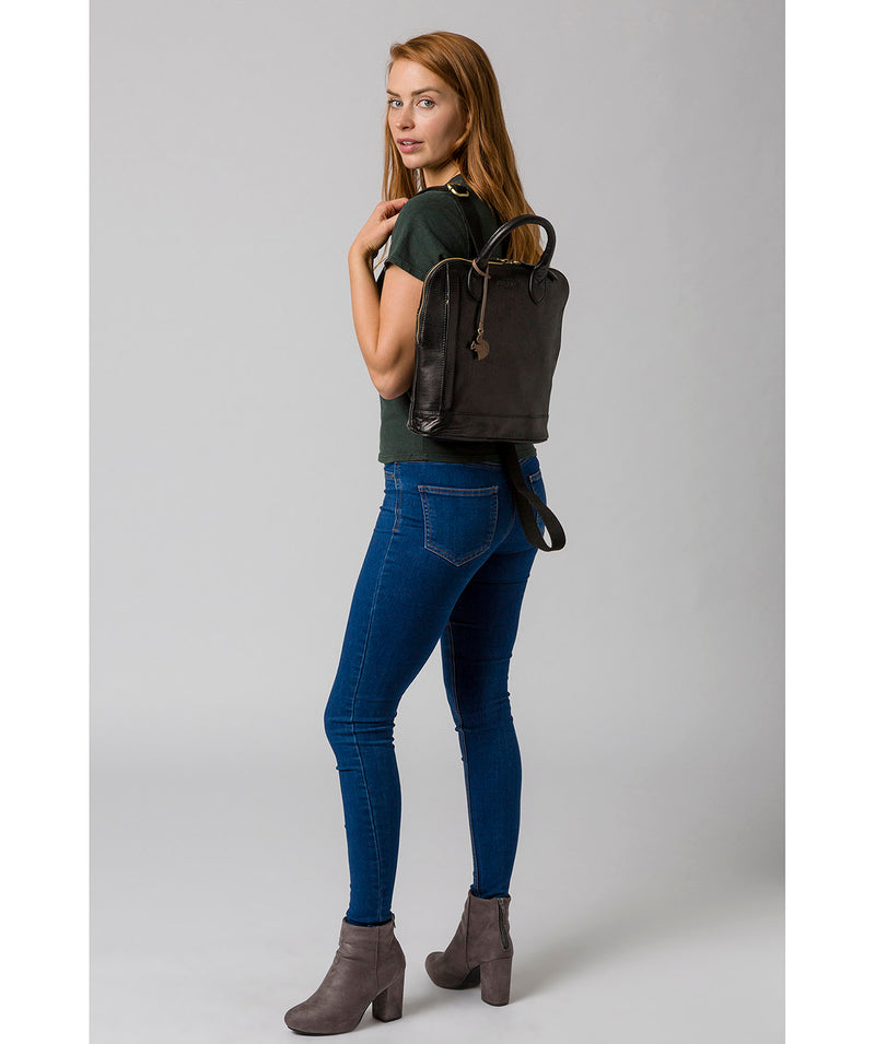 'Camille' Black Leather Backpack image 2