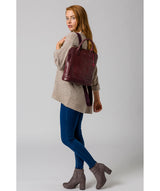 'Camille' Plum Leather Backpack Pure Luxuries London