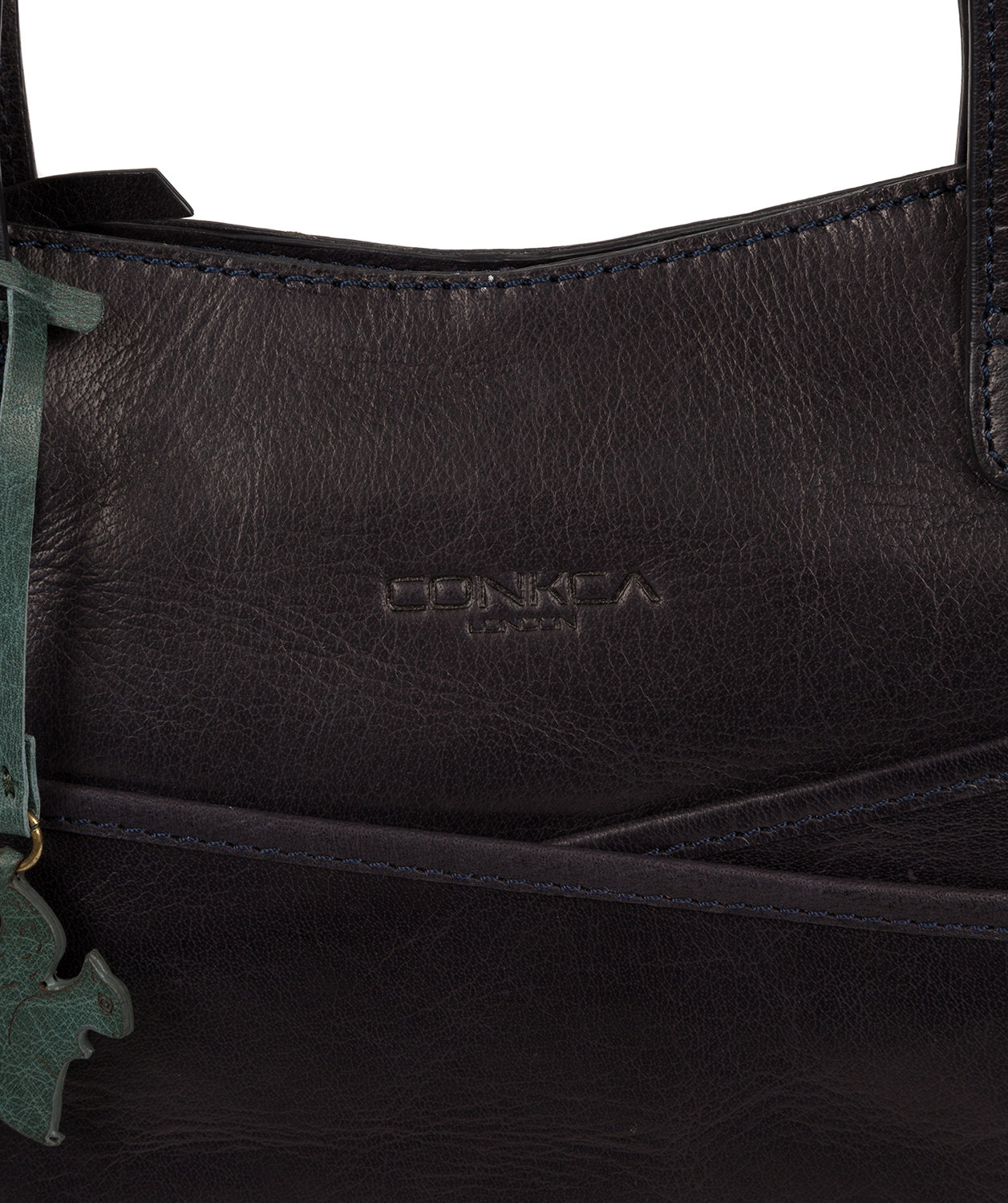 'Patience' Navy Leather Tote Bag Pure Luxuries London