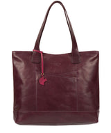 'Patience' Plum Leather Tote Bag image 1