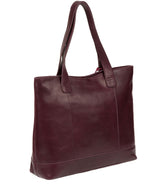 'Patience' Plum Leather Tote Bag image 3