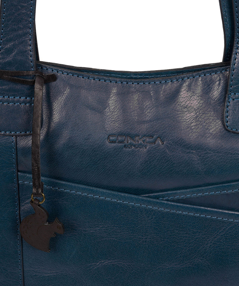 'Patience' Snorkel Blue Leather Tote Bag image 6