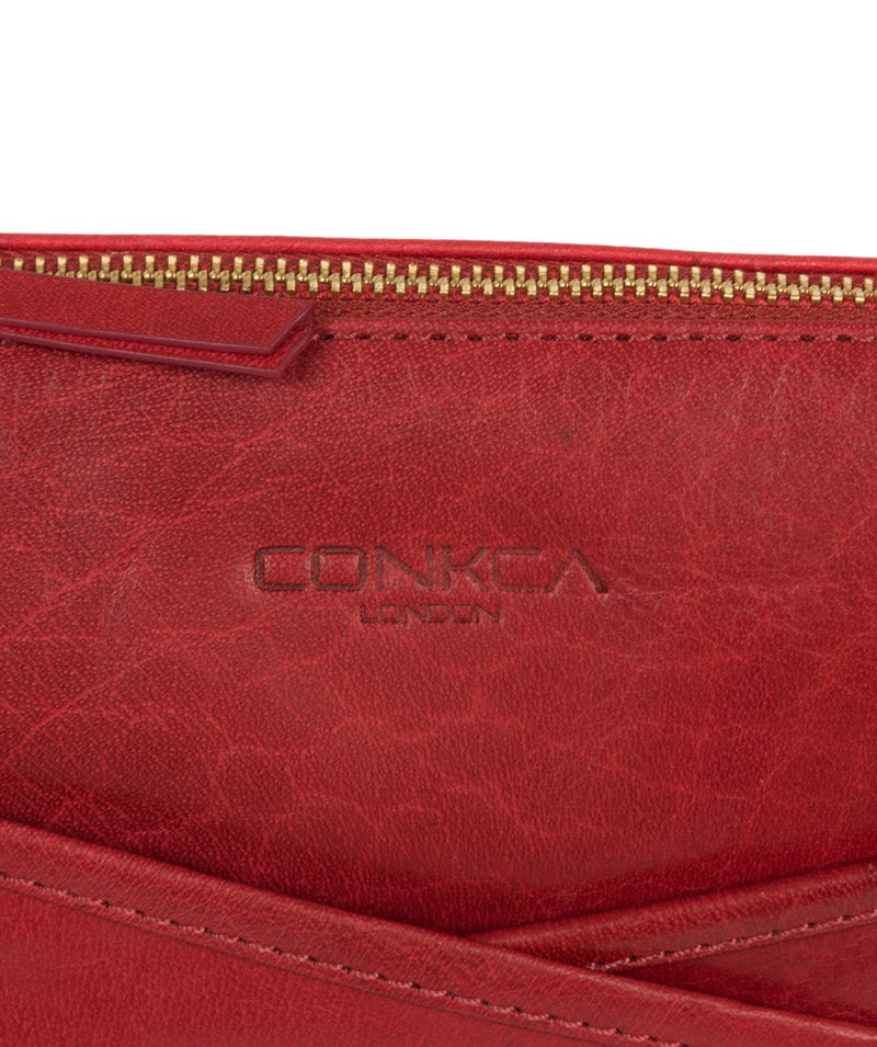 'Avril' Chilli Pepper Leather Cross Body Bag Pure Luxuries London