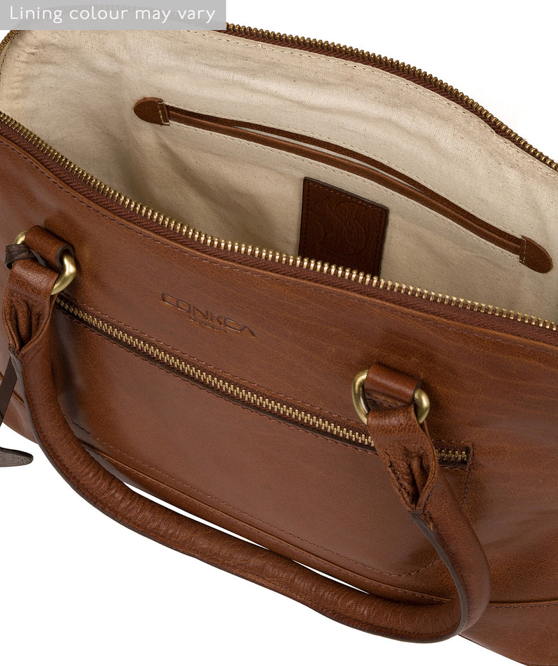 'Bailey' Conker Brown Leather Handbag image 4