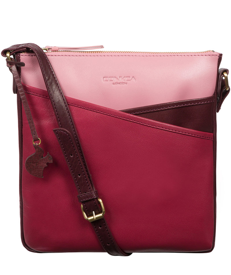 'Avril' Orchid, Plum & Blush Leather Cross Body Bag