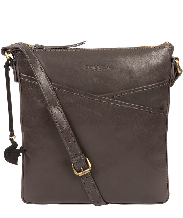 'Avril' Slate Leather Cross Body Bag Pure Luxuries London