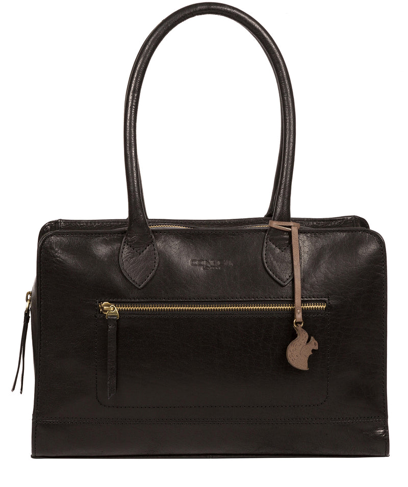 'Mona' Black Leather Handbag image 1