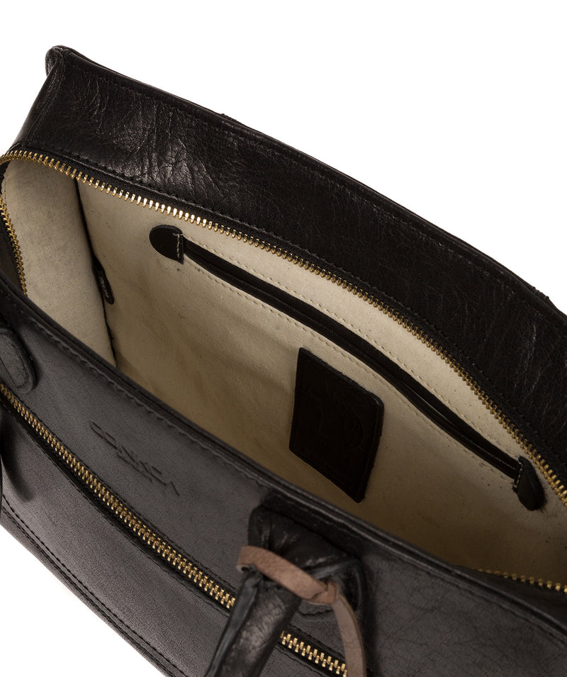 'Mona' Black Leather Handbag image 4