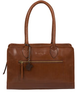 'Mona' Conker Brown Leather Handbag image 1