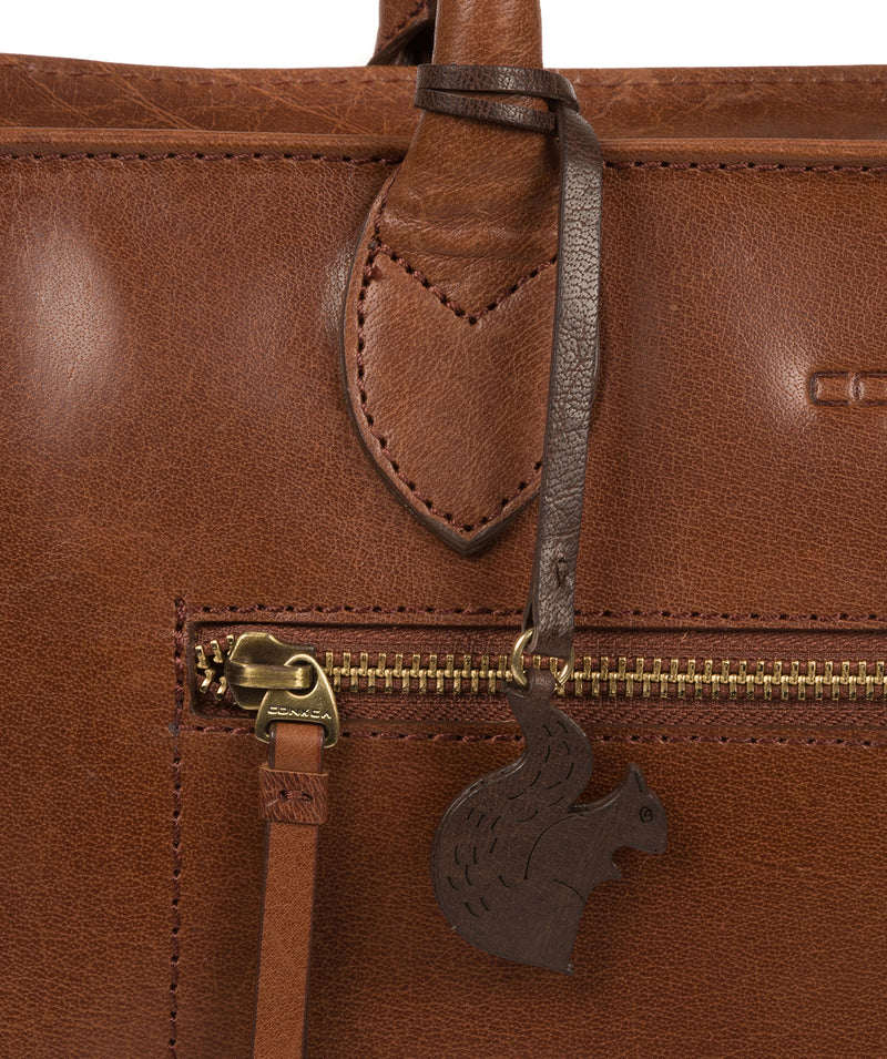 'Mona' Conker Brown Leather Handbag image 6