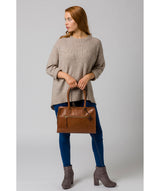 'Mona' Conker Brown Leather Handbag image 2