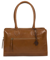 'Mona' Dark Tan Leather Handbag image 1