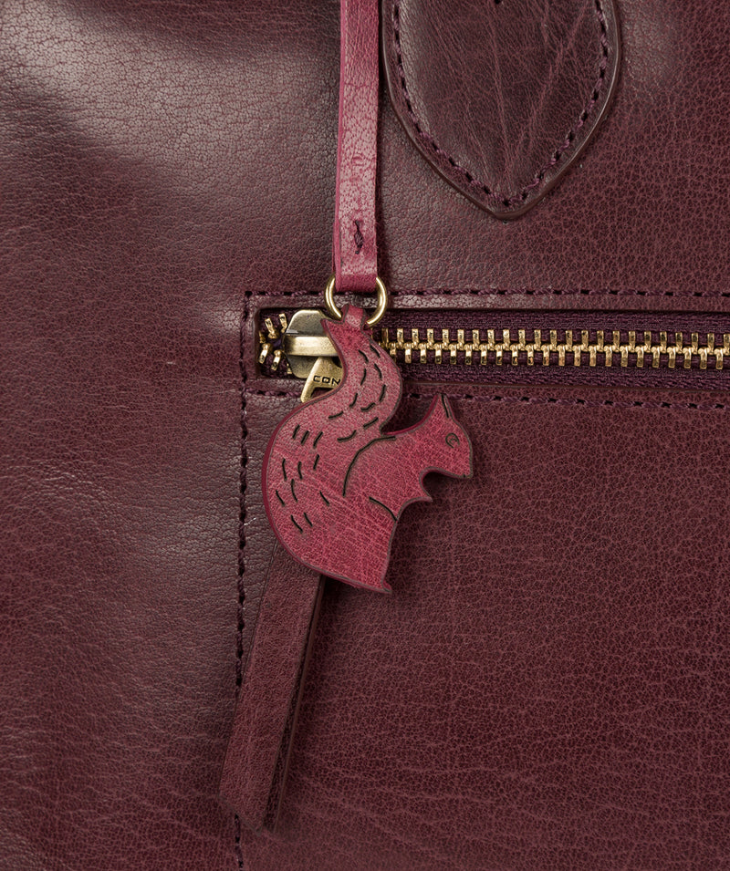 'Mona' Plum Leather Handbag image 5