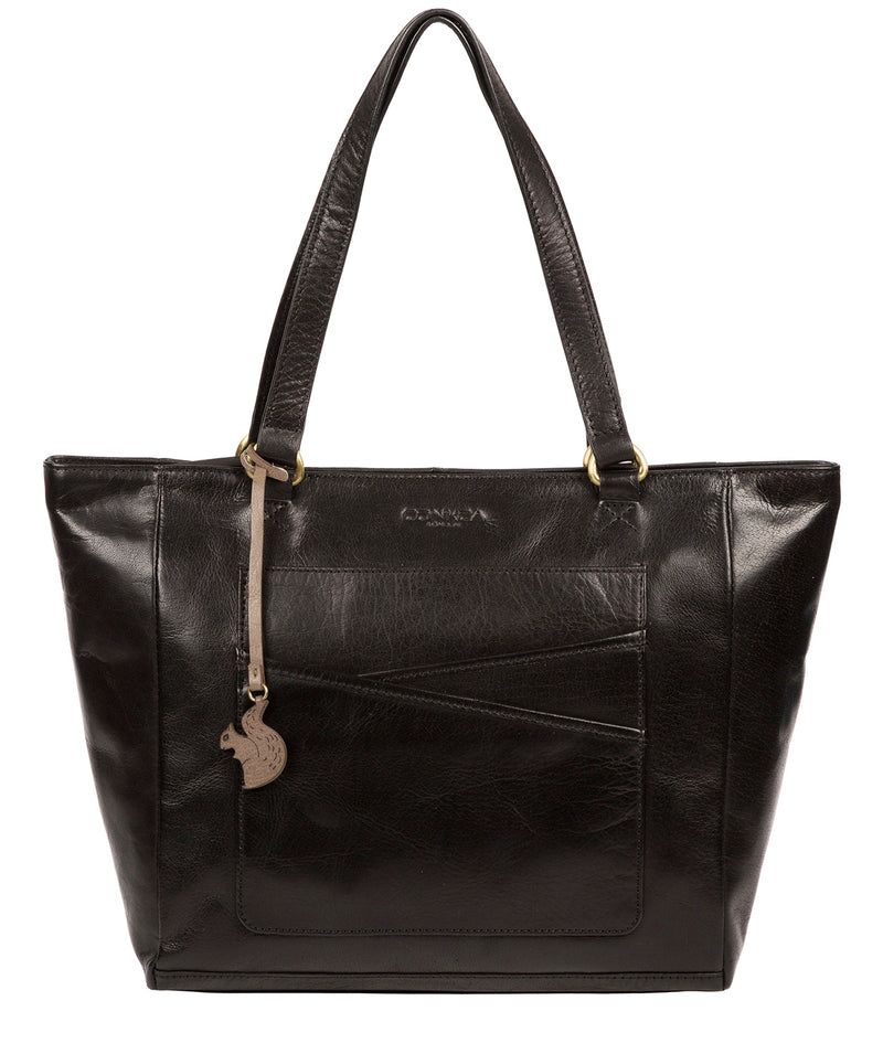 'Monique' Black Leather Tote Bag image 1